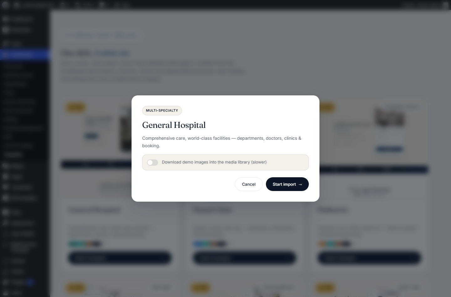 Import confirmation dialog