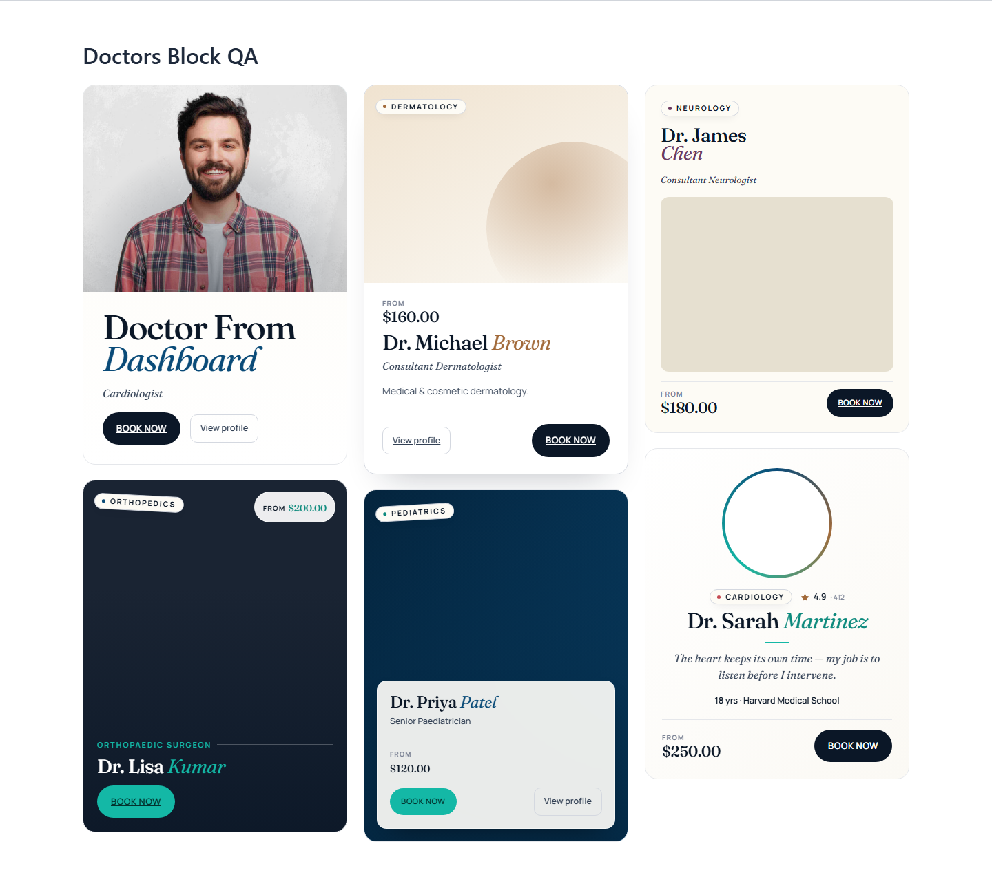 Doctors block layouts